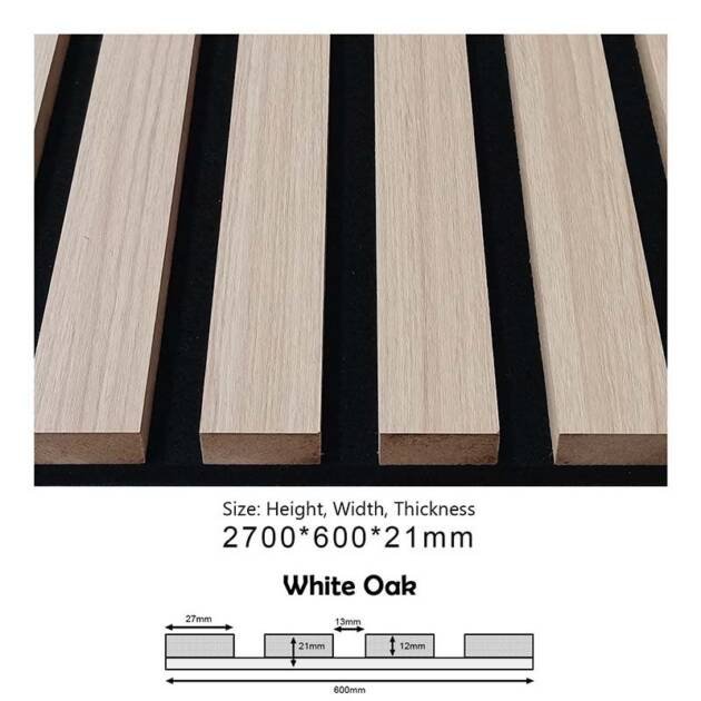 PROA-001 (White Oak) Acoustic Panels (600x21x2700)
