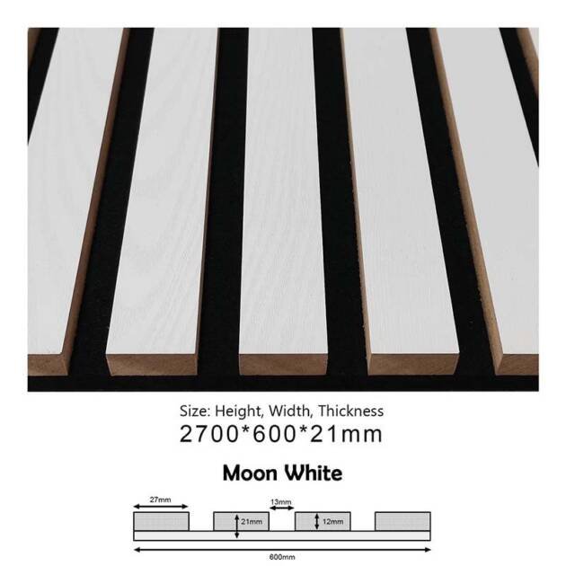 PROA-015 (Moon White) Acoustic Panels – 600x21x2700