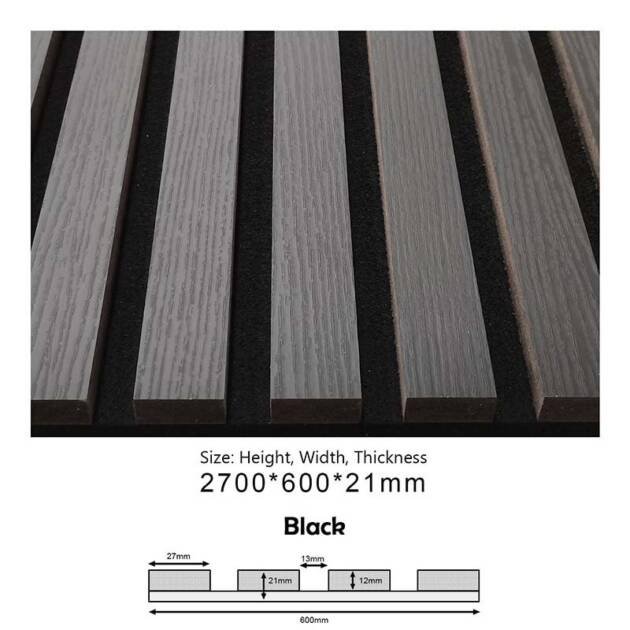 PROA-005 (Black) Acoustic Panels - 600x21x2700